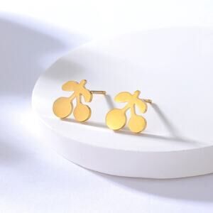 18k Gold Plated Stainless Steel Cherry Earrings